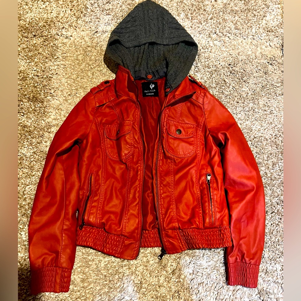 NWOT Leather Bomber Jacket